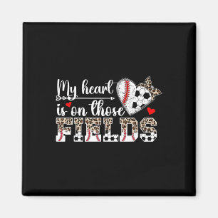 My Heart Is On Those Fields Bysebyll Soccer Mum  Magnet