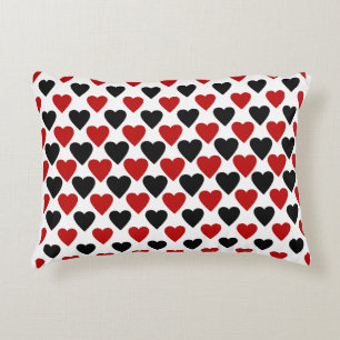 My Heart is Red Yours is Black Opposites Attract Decorative Cushion