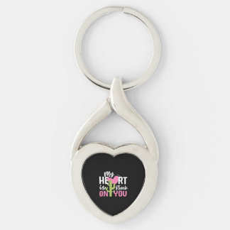 My Heart Is Stuck On You Cactus Heartfelt Design  Key Ring