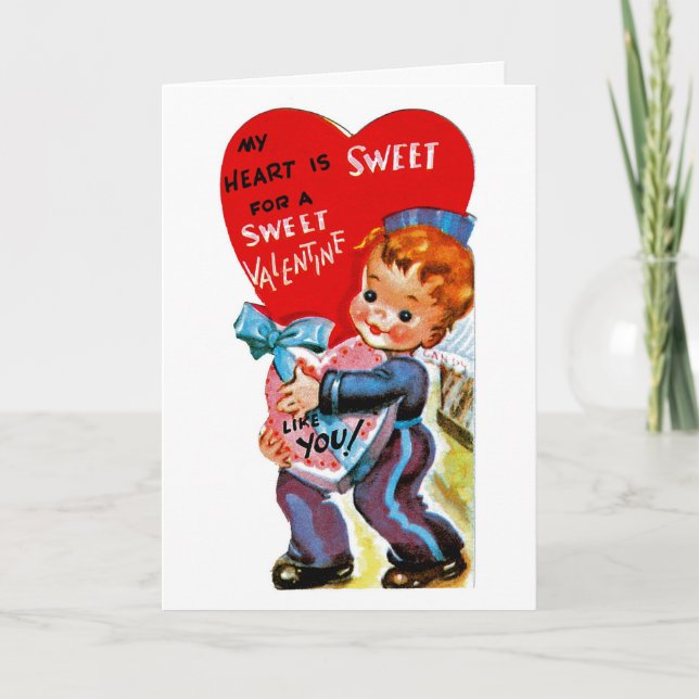My Heart is Sweet for a Sweet Valentine Like You Holiday Card (Front)