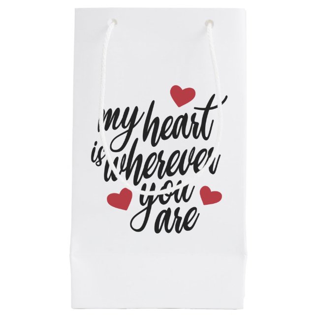 My Heart is Wherever You  Are Valentine | Gift Bag (Front)