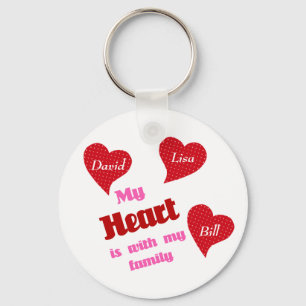 My Heart Is With My Family Key Chain