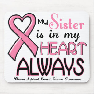 My Heart Is With My Sister BREAST CANCER Mouse Mat