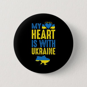 My Heart Is With Ukraine 6 Cm Round Badge