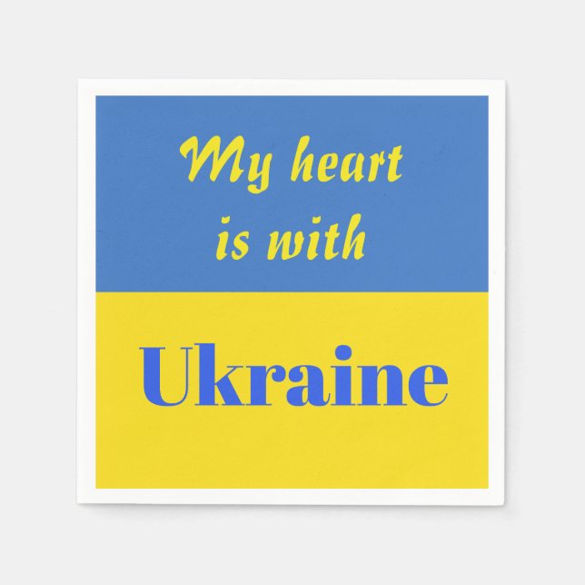 My Heart is With Ukraine Napkin (Front)