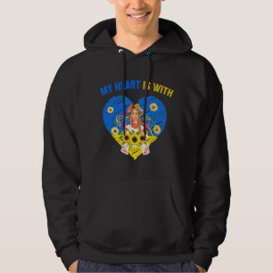 MY HEART IS WITH UKRAINE, Ukrainian Flag Tradition Hoodie