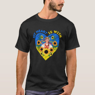 MY HEART IS WITH UKRAINE, Ukrainian Flag Tradition T-Shirt