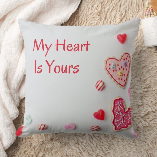 My Heart Is Yours  cute Valentine design Cushion (Blanket)