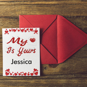My Heart is Yours Personalised Valentines Day Card