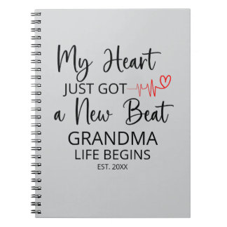 My Heart Just Got a New Beat– New Grandma Gift Notebook
