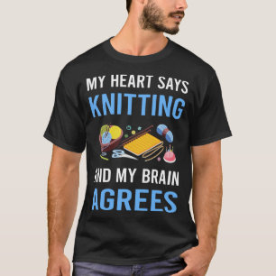 My Heart Knitting Knit Knitter T-Shirt