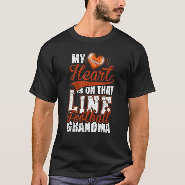 My Heart Linemen Football Grandma Nana Womens T-Shirt (Front)