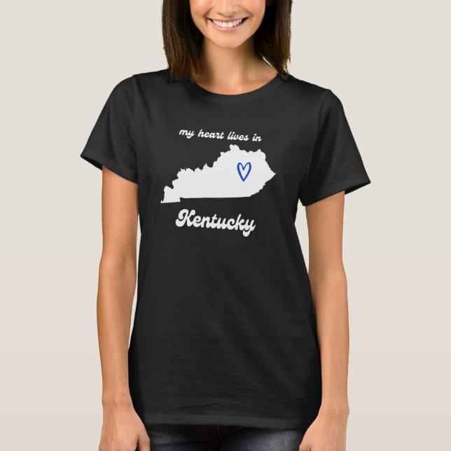 My Heart Lives In Kentucky Cute Midwest Kentucky S T-Shirt (Front)