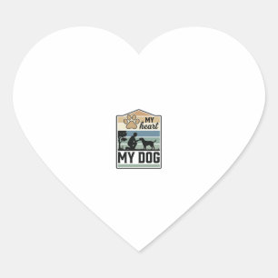 My Heart My Dog Vintage Engraving Dog Lover Design Sticker