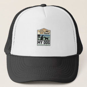 My Heart My Dog Vintage Engraving Dog Lover Design Trucker Hat