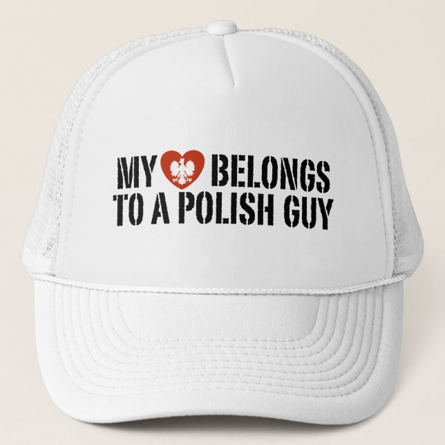 My Heart Polish Guy Trucker Hat (Front)