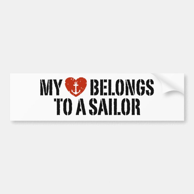 My Heart Sailor Bumper Sticker (Front)