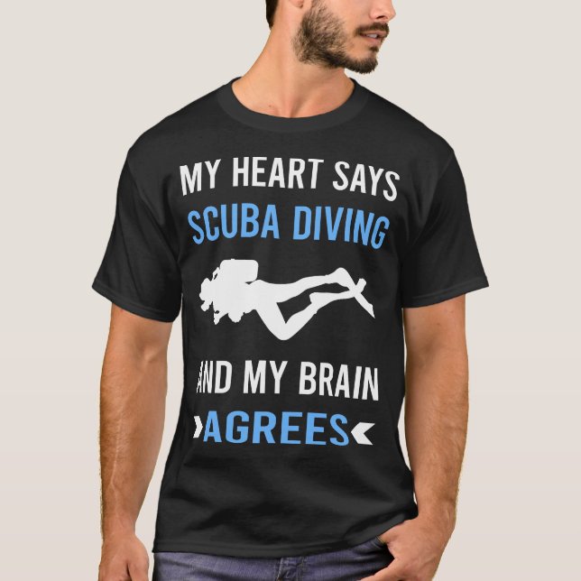 My Heart Scuba Diving Diver T-Shirt (Front)
