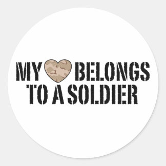 My Heart Soldier Classic Round Sticker