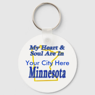 My Heart & Soul Are In Minnesota Key Ring