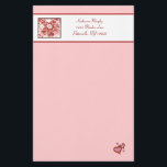 'My Heart' Stationery<br><div class="desc">Pretty pink red and white stationery, perfect for Valentine's Day or other romantic occasions. Can be personalised with your name and address, or whatever message you wish. Name/address bar can also be removed for 'second sheet' pages, or if you don't wish to personalise it. Matching envelopes also available. Part of...</div>