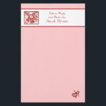 'My Heart' Stationery<br><div class="desc">Pretty pink red and white stationery, perfect for Valentine's Day or other romantic occasions. Can be personalised with your name and address, or whatever message you wish. Name/address bar can also be removed for 'second sheet' pages, or if you don't wish to personalise it. Matching envelopes also available. Part of...</div>