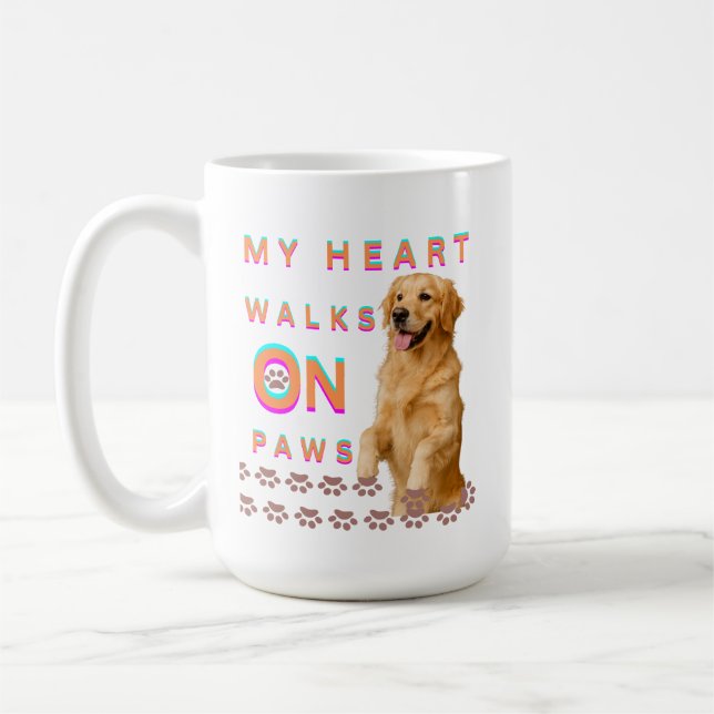 My Heart Walks On Paws Coffee Mug (Left)