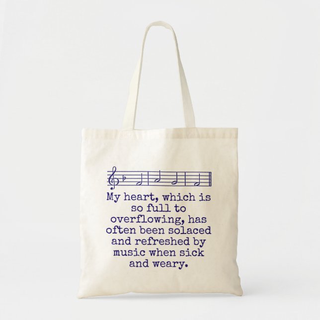 My Heart Which Is So Full - Music Quote  Tote Bag (Front)