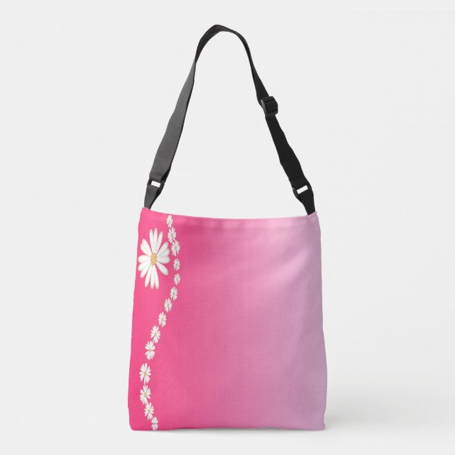 My Heart White Flowers Crossbody Bag (Back)
