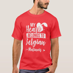 My Hearts Belongs To A Belgian Malinois Valentine' T-Shirt