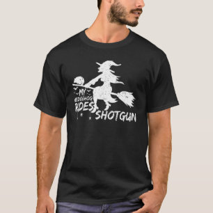 My Hedgehog Rides Witch Shotgun Halloween T-Shirt