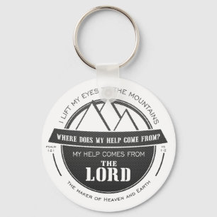 My help comes from the Lord, Mountain Logo Verse Key Ring
