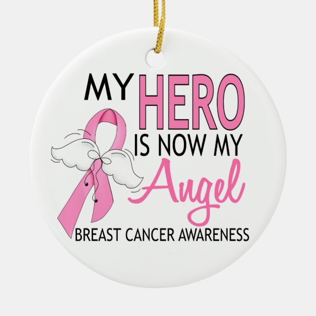 My Here Is Now My Angel Breast Cancer Ornament (Front)