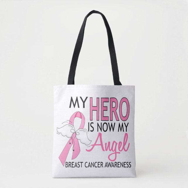 My Here Is Now My Angel Breast Cancer Tote Bag (Front)