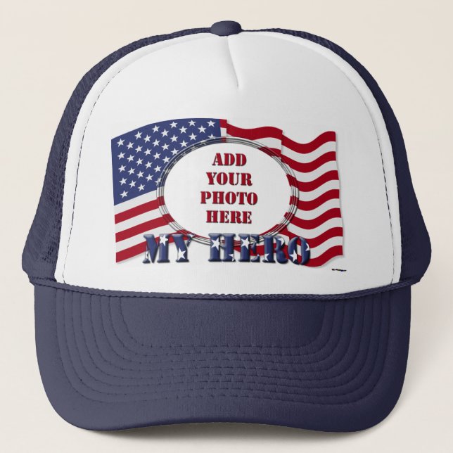 My Hero - Add Your Photo` Trucker Hat (Front)