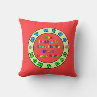 MY HERO ARE MOM AND DAD Pillow 16" x 16" Red-3