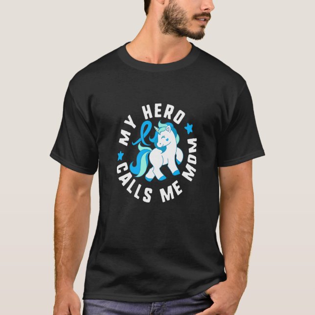 My Hero Calls Me Mom Diabetes T1 Awareness Cute Un T-Shirt (Front)