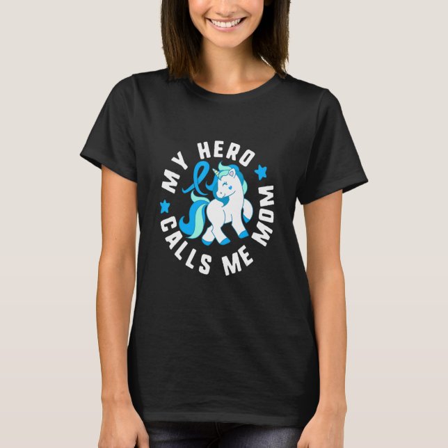 My Hero Calls Me Mum Diabetes T1 Awareness Cute Un T-Shirt (Front)