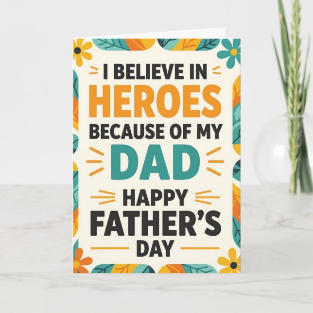 My Hero Dad Father's Day Card (Front)