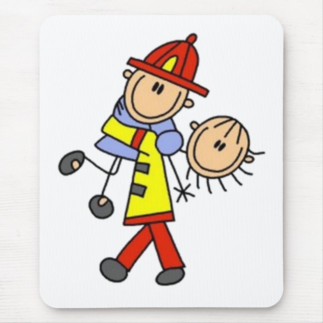 My Hero Firefighter Stick Figure Mouse Mat (Front)