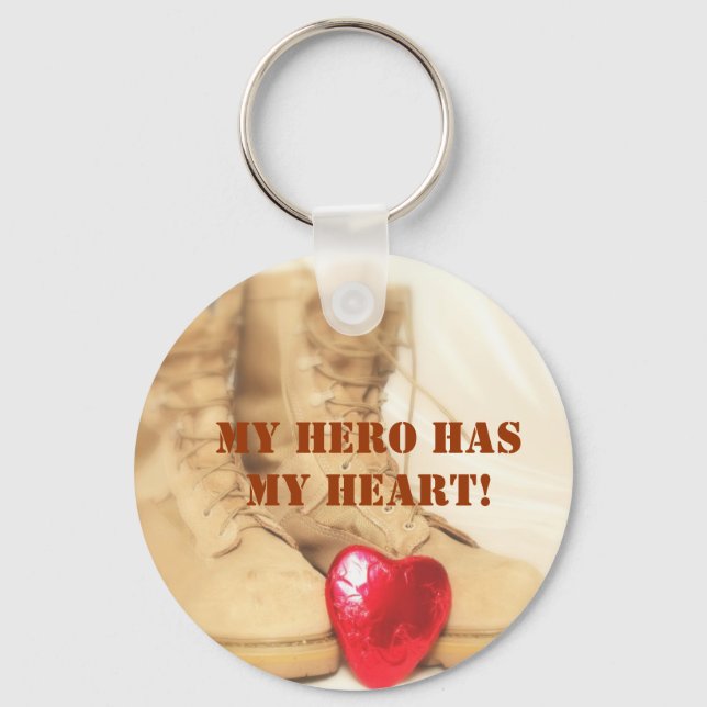 my hero has my heart key ring (Front)