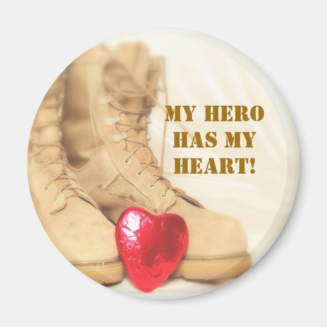 my hero has my heart magnet (Front)