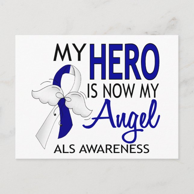 My Hero Is My Angel ALS Postcard (Front)