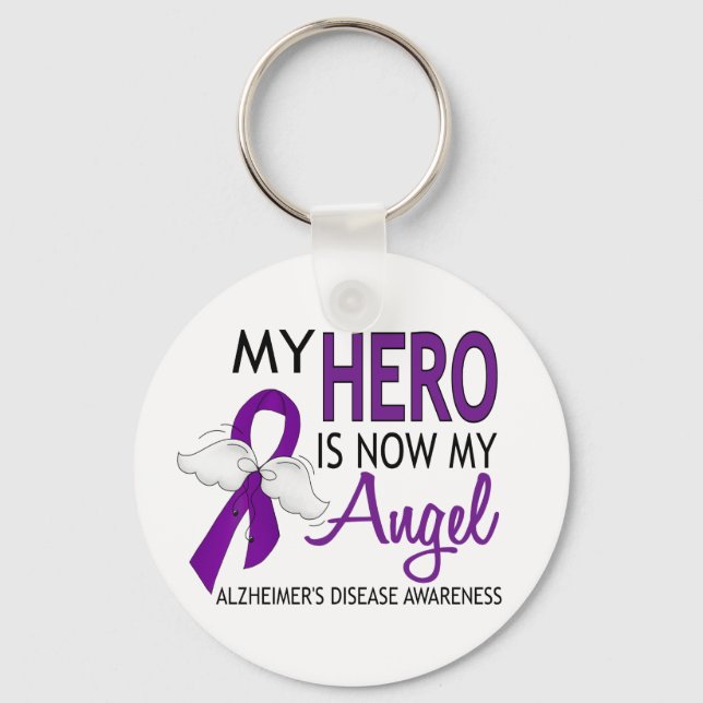 My Hero Is My Angel Alzheimer's Disease Key Ring (Front)