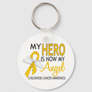 My Hero Is My Angel Childhood Cancer Key Ring