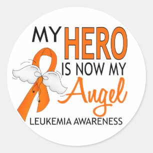 My Hero Is My Angel Leukaemia Classic Round Sticker