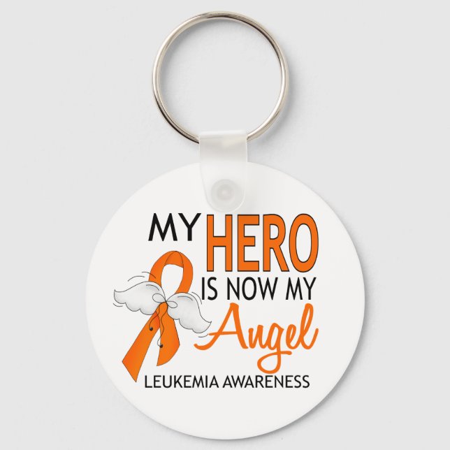 My Hero Is My Angel Leukaemia Key Ring (Front)