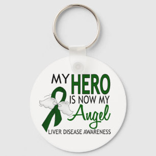 My Hero Is My Angel Liver Disease Key Ring