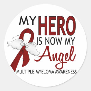 My Hero Is My Angel Multiple Myeloma Classic Round Sticker