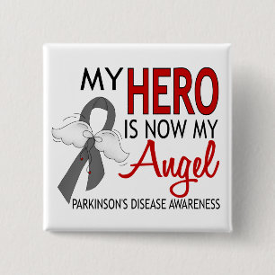 My Hero Is My Angel Parkinson's Disease 15 Cm Square Badge
